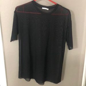 Sheer mesh black Zara top